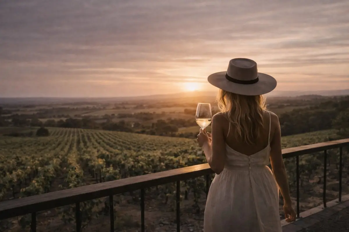 Golden hour in Barossa wine country